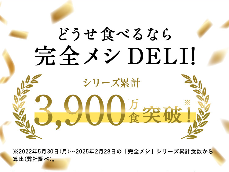 どうせ食べるなら完全メシ DELI!シリーズ累計3,600万食突破!